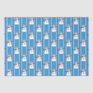 Papel De Seda Detetive Blue Snowman, divertido e Rico