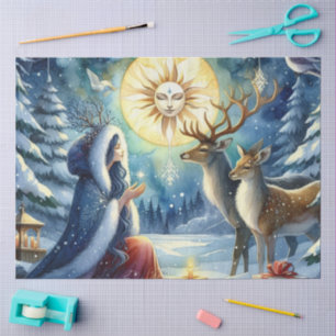 Papel de seda Deusa do Solstício de Inverno Flores