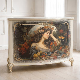 Papel De Seda Deusa Vitoriana Floral Art Nouveau Elegante