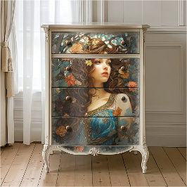 Papel De Seda Deusa Vitoriana Vintage Art Nouveau Elegante