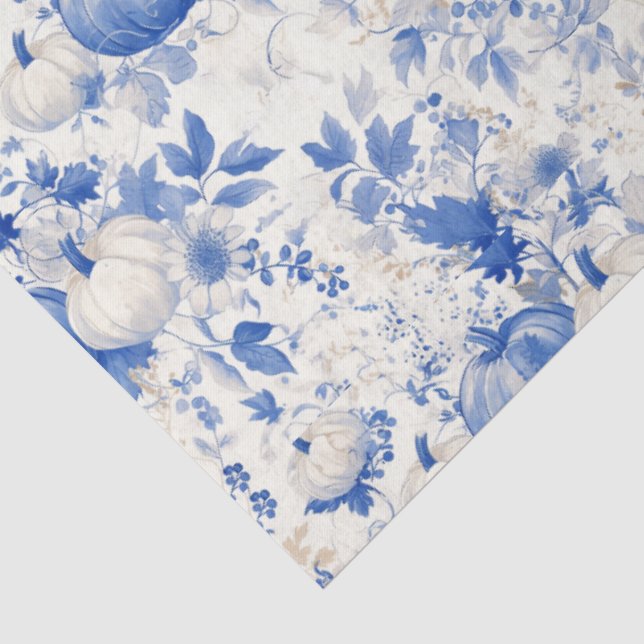 Papel De Seda Dia das Bruxas de Toile Azul e Branco (Detalhes )