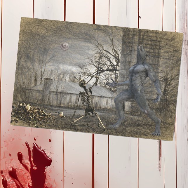 Papel De Seda Dia das Bruxas Decoupagem Lobisomem Esqueleto (Criador carregado)