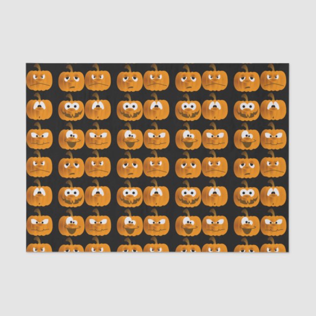 Papel De Seda Dia de as Bruxas engraçado Pumpkins (Frente )