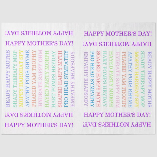 Papel De Seda Dia de as mães Anagrams (Frente )