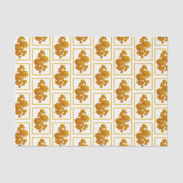 Papel De Seda Dia de as mães de crisântemo amarelo (Frente )