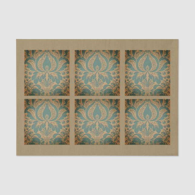 Papel De Seda Dia de as mães do Damask Elegante (Frente )