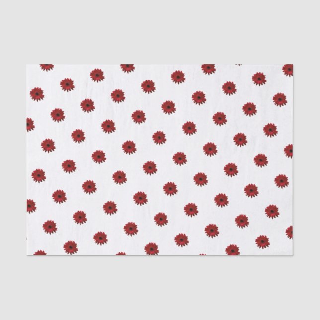 Papel De Seda Dia de as mães Red Gerbera Daisy (Frente )