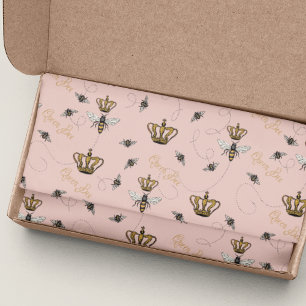 Papel De Seda Dia de as mães rosa Rainha Real Abelha e Dourada C