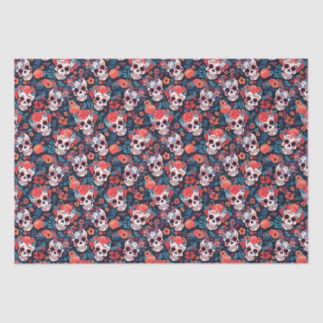 Papel De Seda 💀 Día de Muertos, crânios de açúcar (Frente )