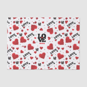 Papel De Seda Dia de os namorados de padrões do Red Heart