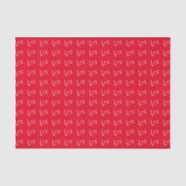 Papel De Seda Dia de os namorados de Seta de Amor Vermelho e Bra (Frente )