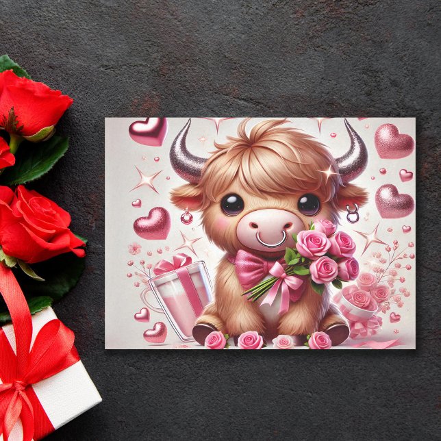 Papel De Seda Dia de os namorados Romântico de Vaca do Planalto (Criador carregado)
