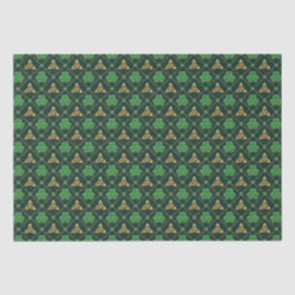 Papel De Seda Dia de São Patrício Geométrico Celta Triskele Sham