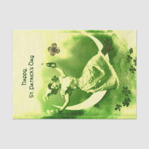 PAPEL DE SEDA DIA DE SÃO PATRÍCIO MOON LADY, CERVEJA IRLANDESA,