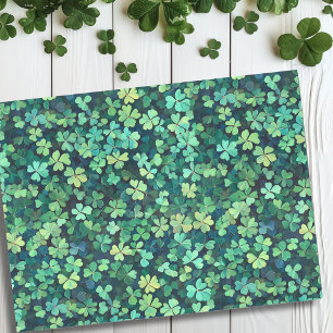 Papel De Seda Dia de São Patrício Verde Trevo de Três Folhas