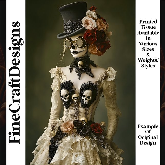 Papel De Seda Dia Dos Mortos Steampunk Feminino R9 Decoupage (Criador carregado)