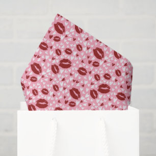 Papel De Seda Dia dos Namorados Menina Vermelho Rosa Desenhado à