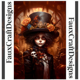 Papel De Seda Dia Steampunk Da Dissociação Da Menina Morta Certo