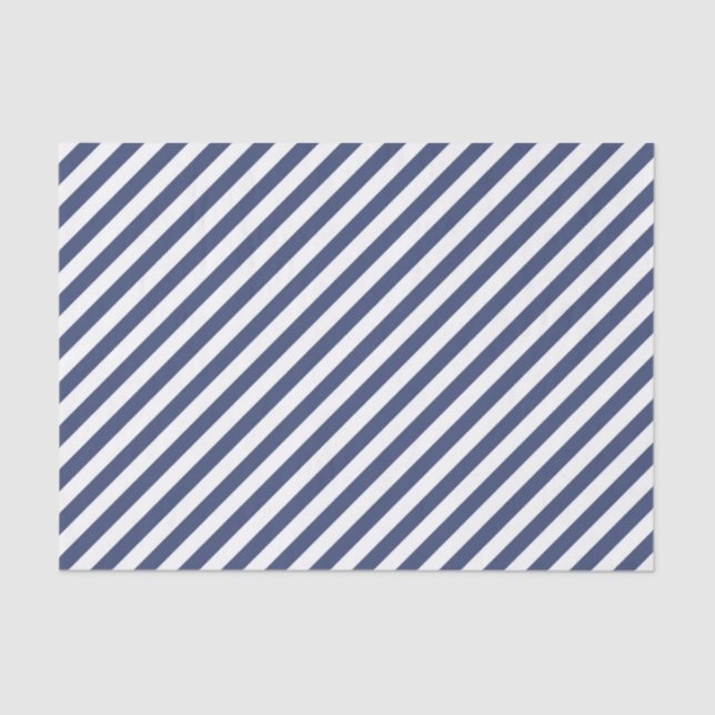Papel De Seda Diagonal navy blue and white stripes pattern (Frente )