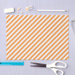 Papel De Seda Diagonal orange and white stripes pattern