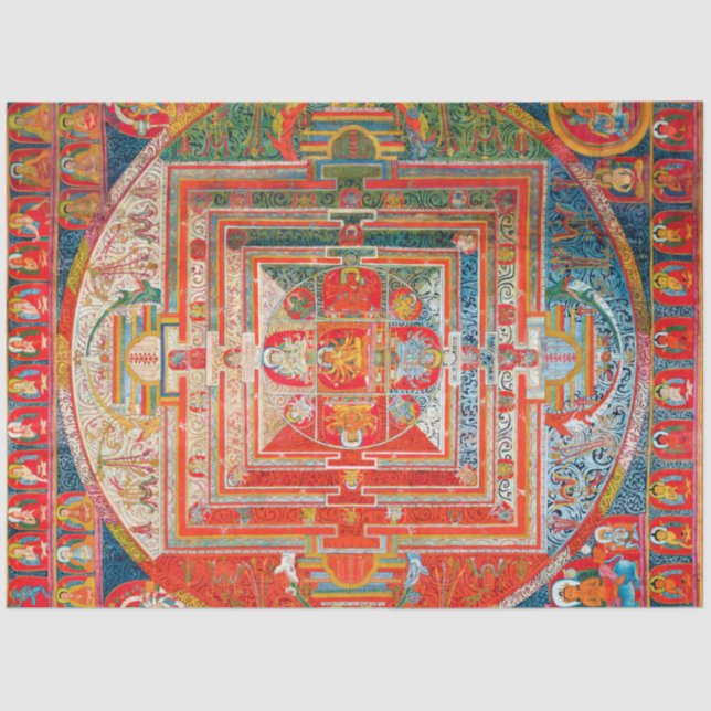 Papel De Seda Diagrama Cósmico de Mandala para a Meditação (Frente )