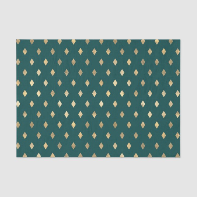 Papel De Seda Diamante Azul e Dourado (Frente )
