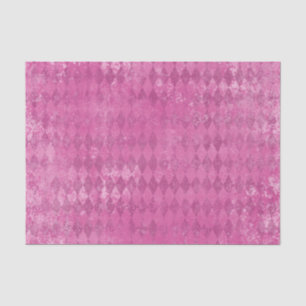 Papel De Seda Diamante de Harlequin, Rosa-Quente Distante
