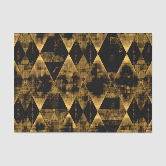 Papel De Seda Diamante Dourado e preto irregular (Frente )