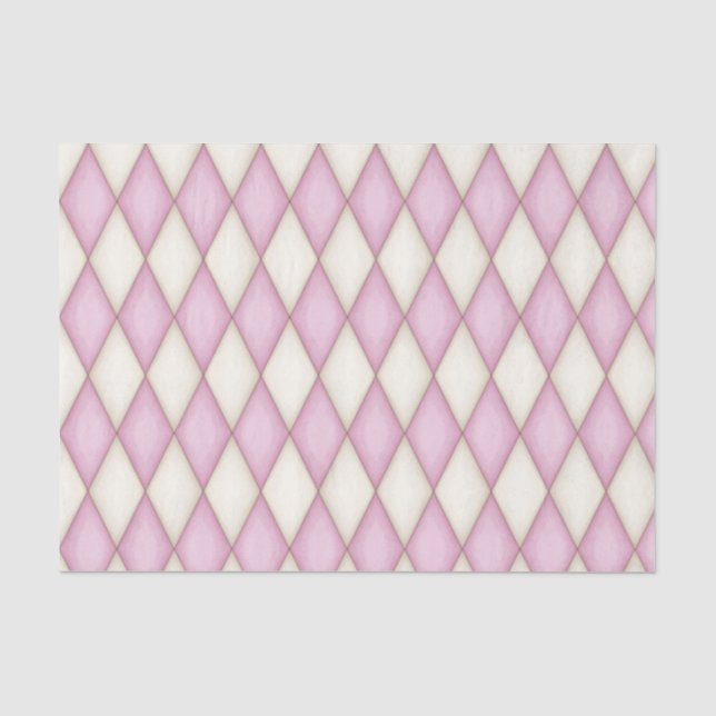 Papel De Seda Diamante Rosa Cheque Princesa de Fairytalhe Mediev (Frente )