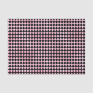 Papel De Seda Diamante rosa e Harlequin preto