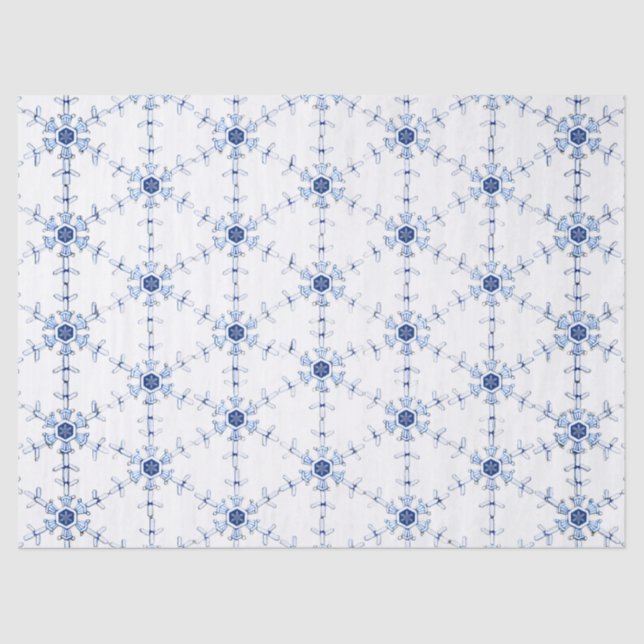 Papel De Seda Diamond Snowflake Pattern Wrapping Paper (Frente )