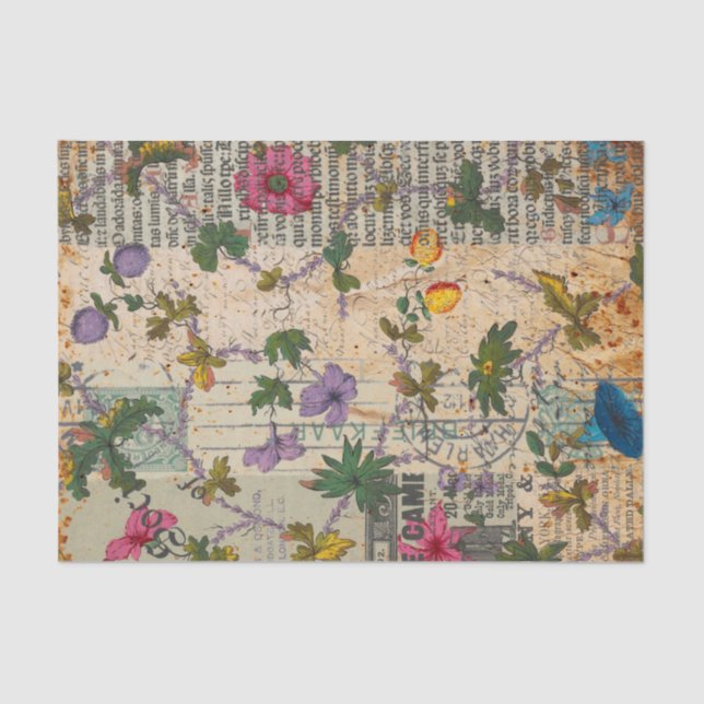 Papel De Seda Diário de Lixo Inspirado Vitoriano  (Frente )