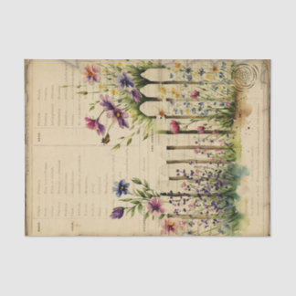 Papel De Seda Diário Vintage Garden