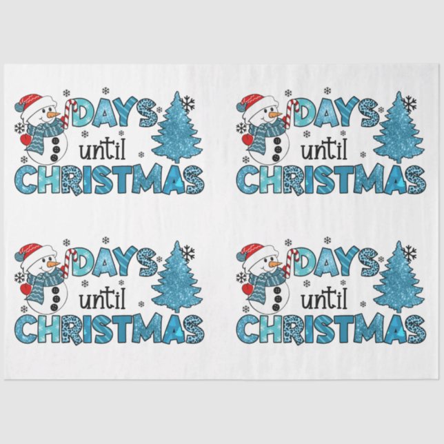 Papel De Seda Dias até o Natal Personalizar (Frente )