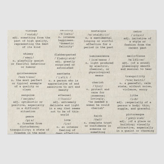 Papel De Seda Dicionário de Digitalização Palavras de Antecipaçã (Frente )