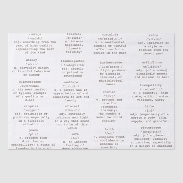 Papel De Seda Dicionário de Digitalização Palavras de Antecipaçã (Frente )