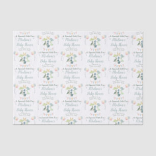 Papel De Seda Dinossauro chá de fraldas Cugado Nome da Mãe Azul