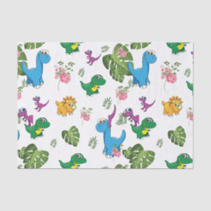 Papel De Seda Dinossauro engraçado, folhas