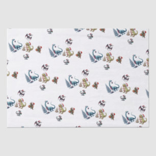 Papel De Seda Dinossauros de Natal bonitos