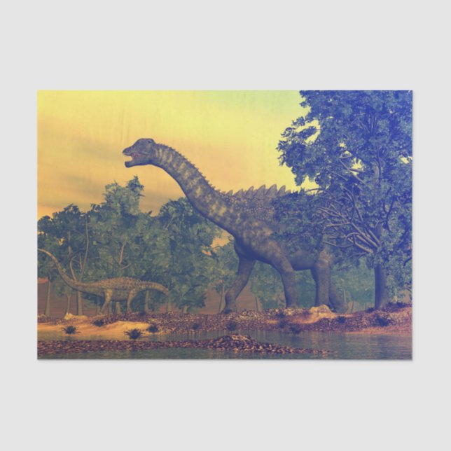 Papel De Seda Dinossauros do Ampelosaurus (Frente )