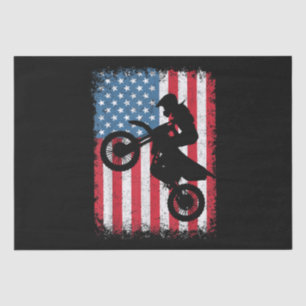 Papel De Seda Dirt Bike American Flag Motocross Biker Men