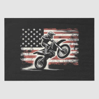 Papel De Seda Dirt Bike American Flag Motocross Biker Vintage EU