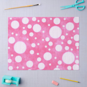 Papel De Seda Discussão de Padrão de Bolinhas Brancas de Marble 