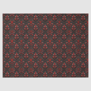 Papel De Seda Discussão em relevo Faux de Damasco Vermelho e Pre