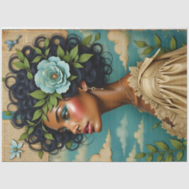 Papel De Seda Discussão Mista da Mulher Africana Americana