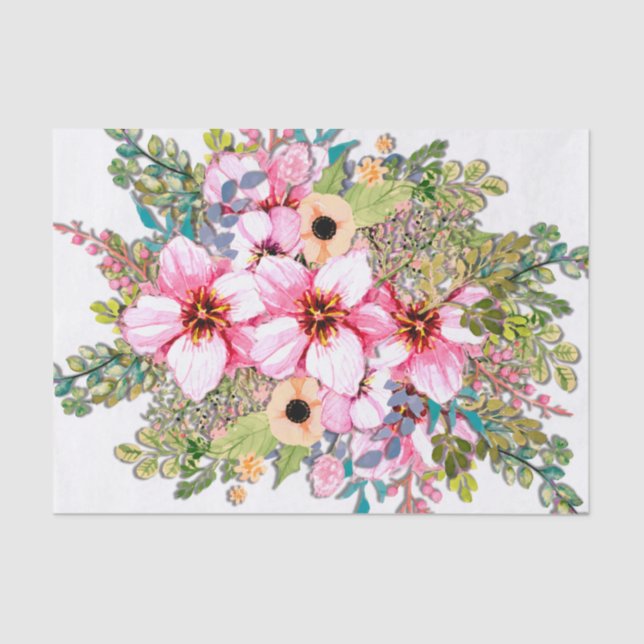 Papel De Seda Disposição das flores (Frente )