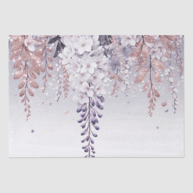 Papel De Seda Dissipação de Wisteria Mística Roxa (Frente )