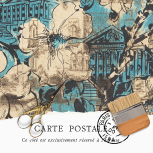 Papel De Seda Dissociação Botânica de Textura Vintage Rústica