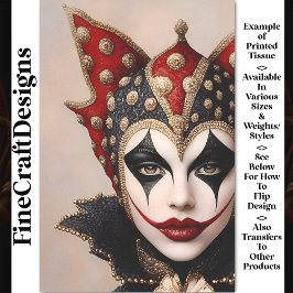 Papel De Seda Dissociação BU1 Do Harlequin Red, Dourada E Branca