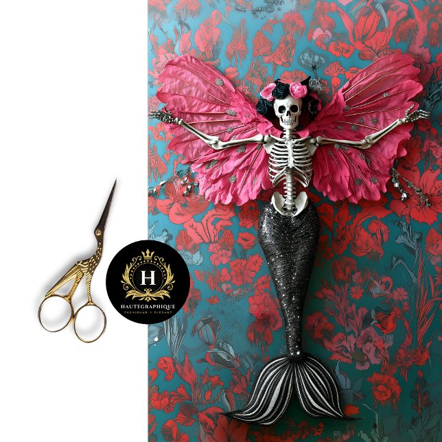 Papel De Seda Dissociação da cavidade da sereia do esqueleto gót (Criador carregado)